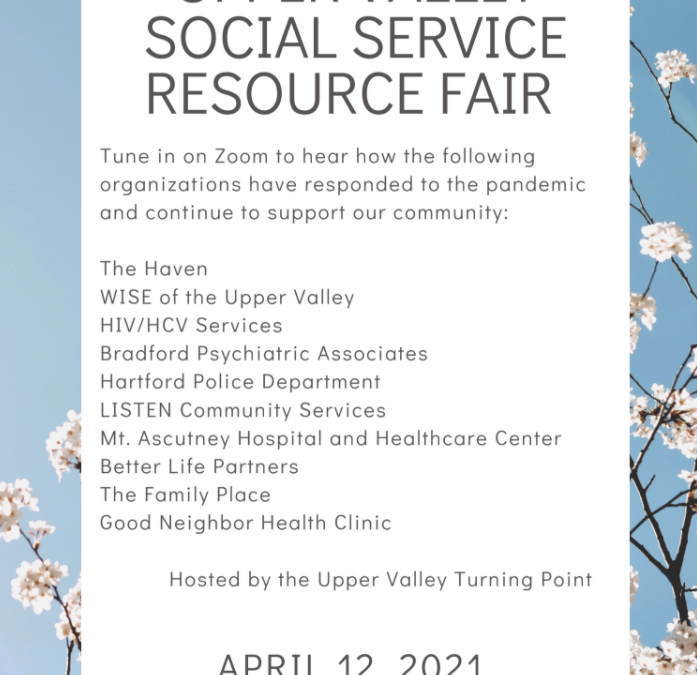 Free Online Event: Virtual Upper Valley VT/NH Resource Fair – April 12, 2021