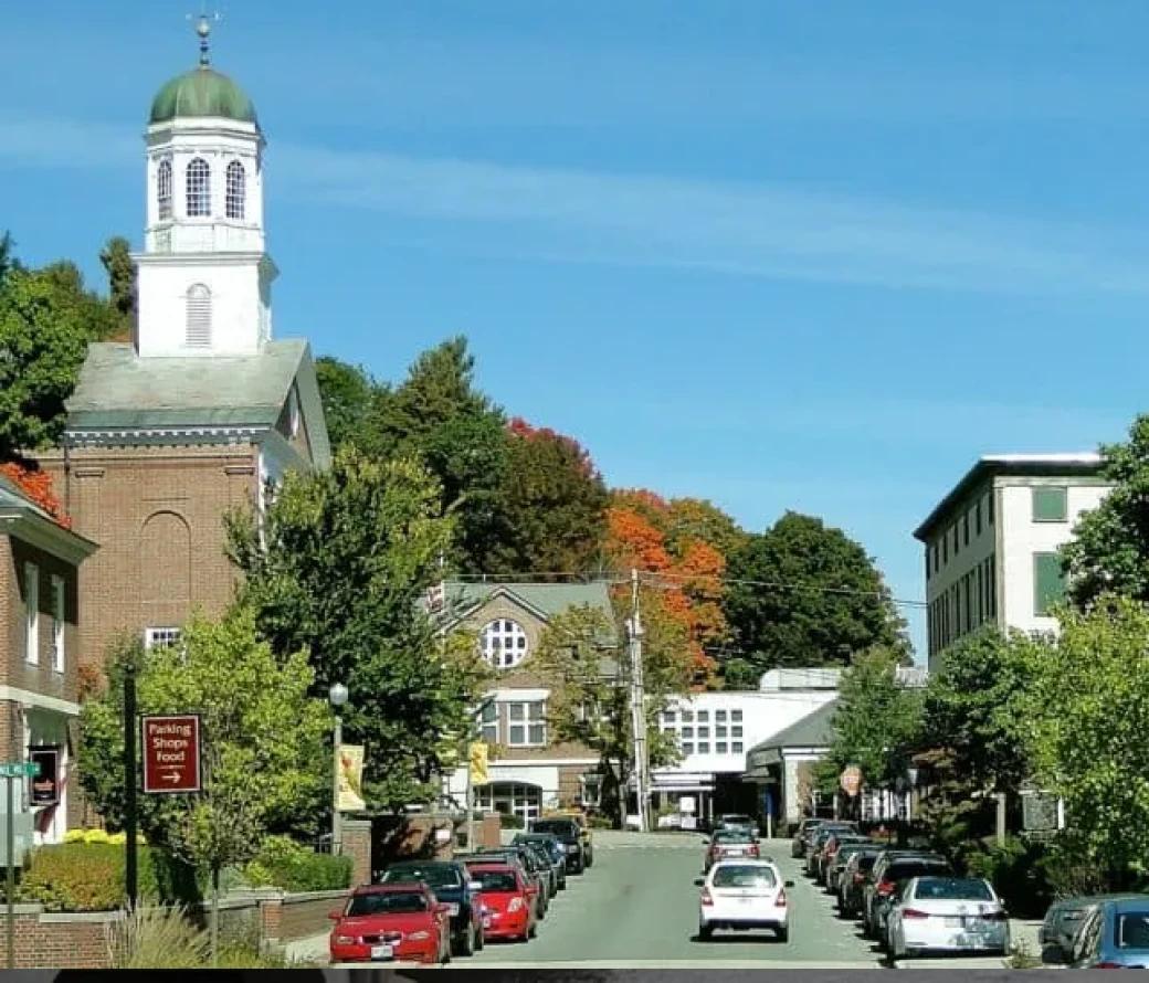 A photo of a New Hampshire town center