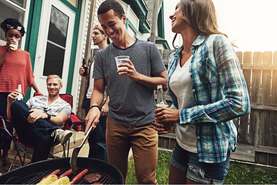 A group of people at a party drinking alcohol.