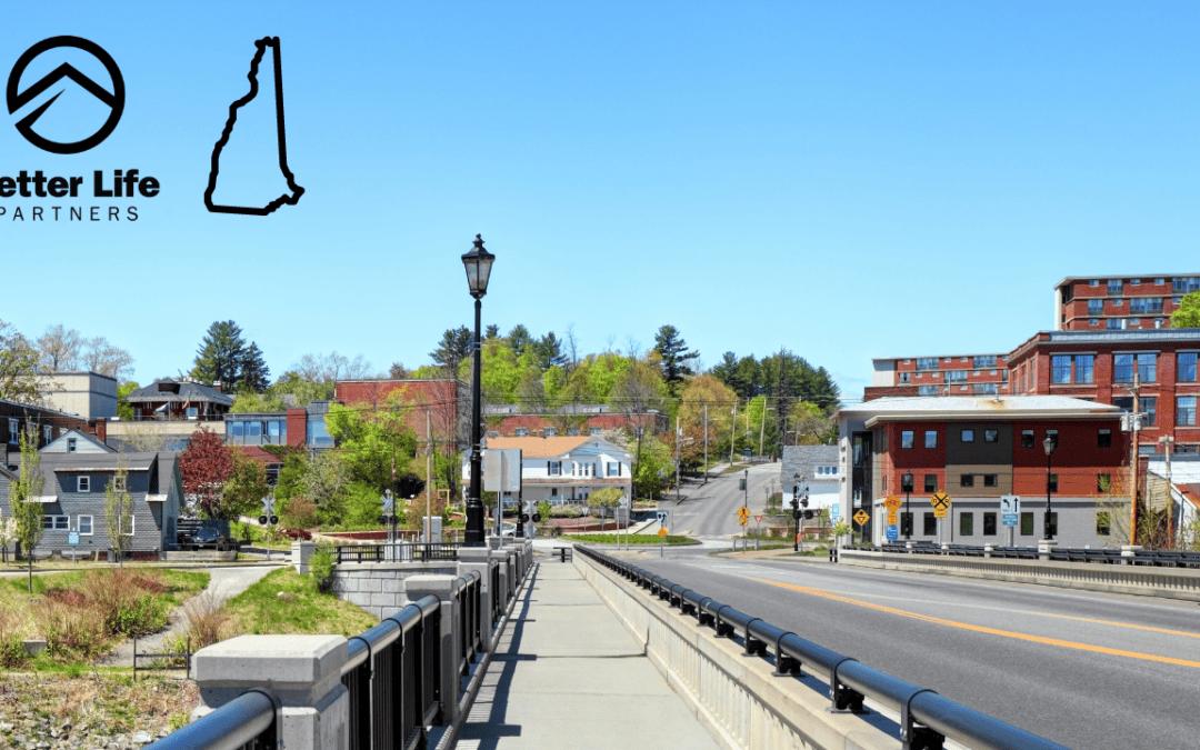 Photo from a bridge in a New Hampshire town