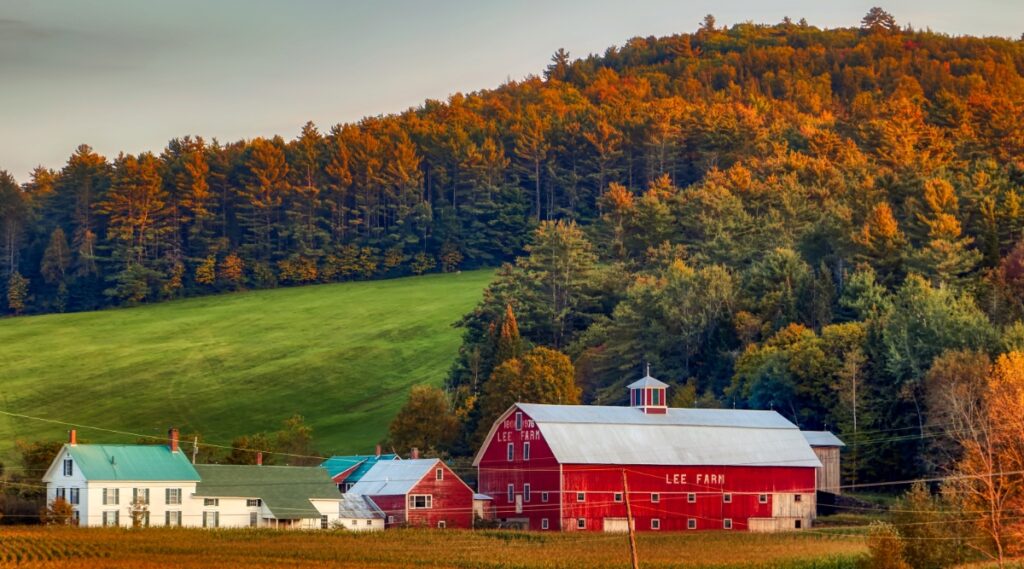 A farm in rural New Hampshire