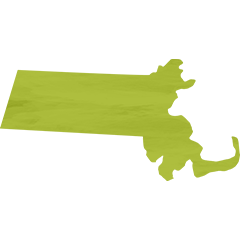 an icon in the shape of Massachusetts