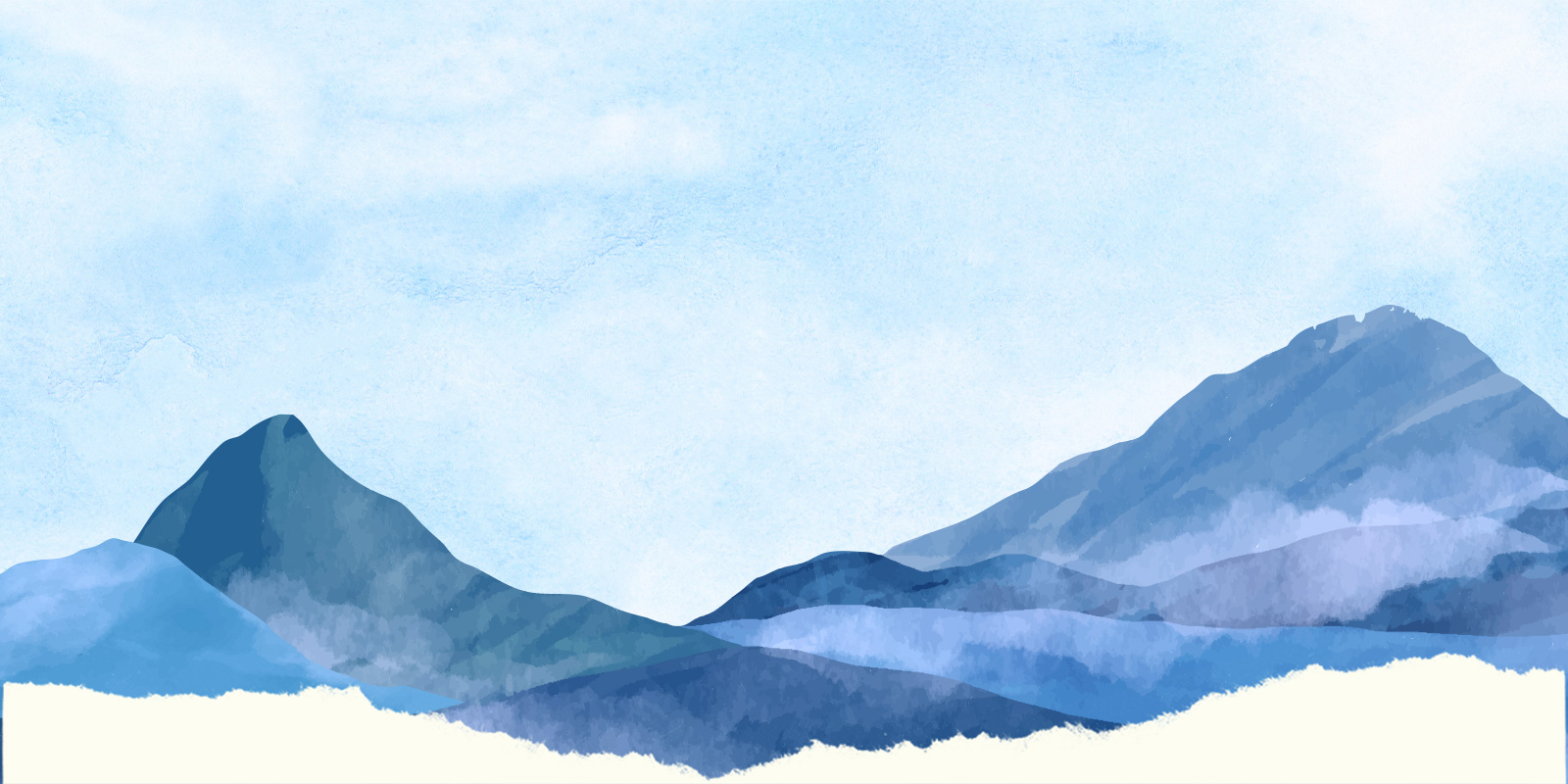 a background image of watercolor blue ridge mountains