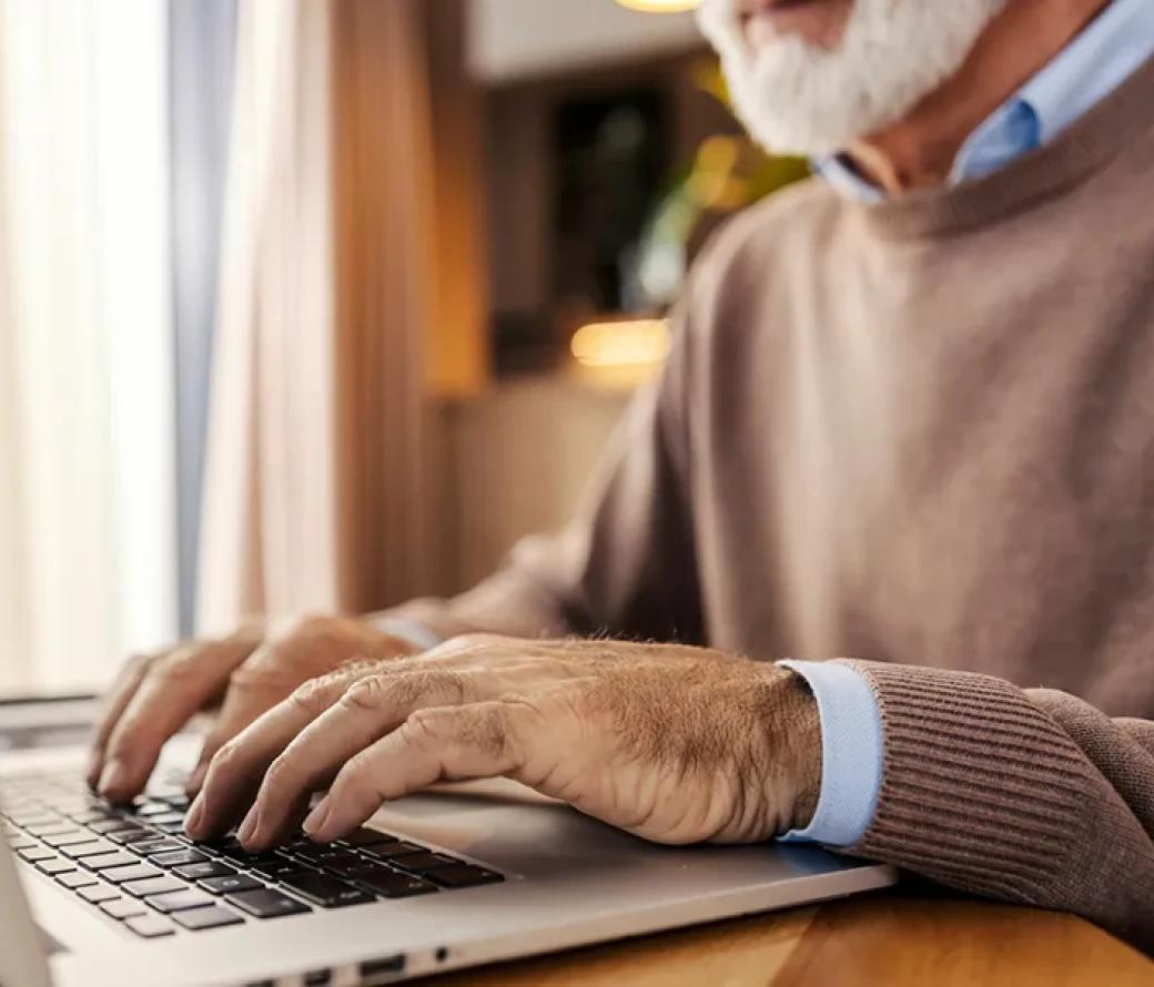 man at a computer